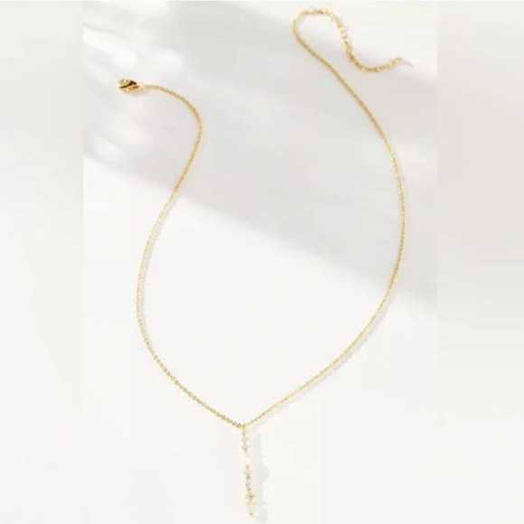 ๐Anthropologie โAprilโ Birthstone Column Pendant Necklace - Picture 4 of 5